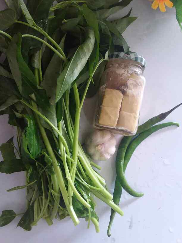 辣椒腐乳炒通菜步骤1