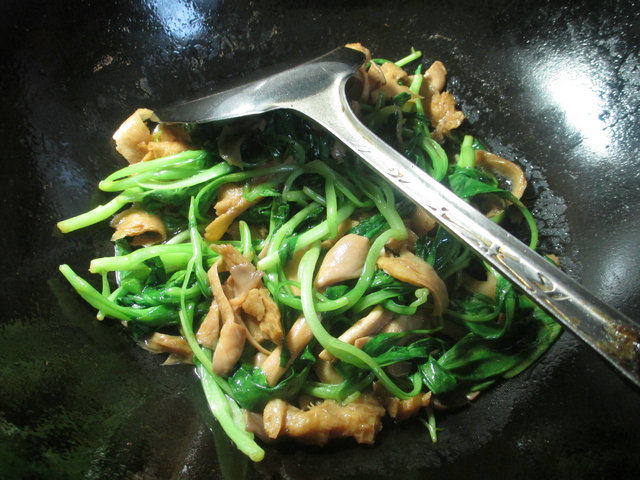 秀珍菇鸡毛菜面筋步骤8