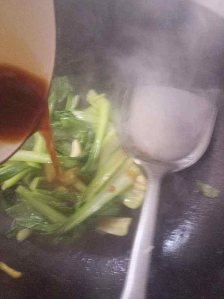 肉丸扒青菜步骤12
