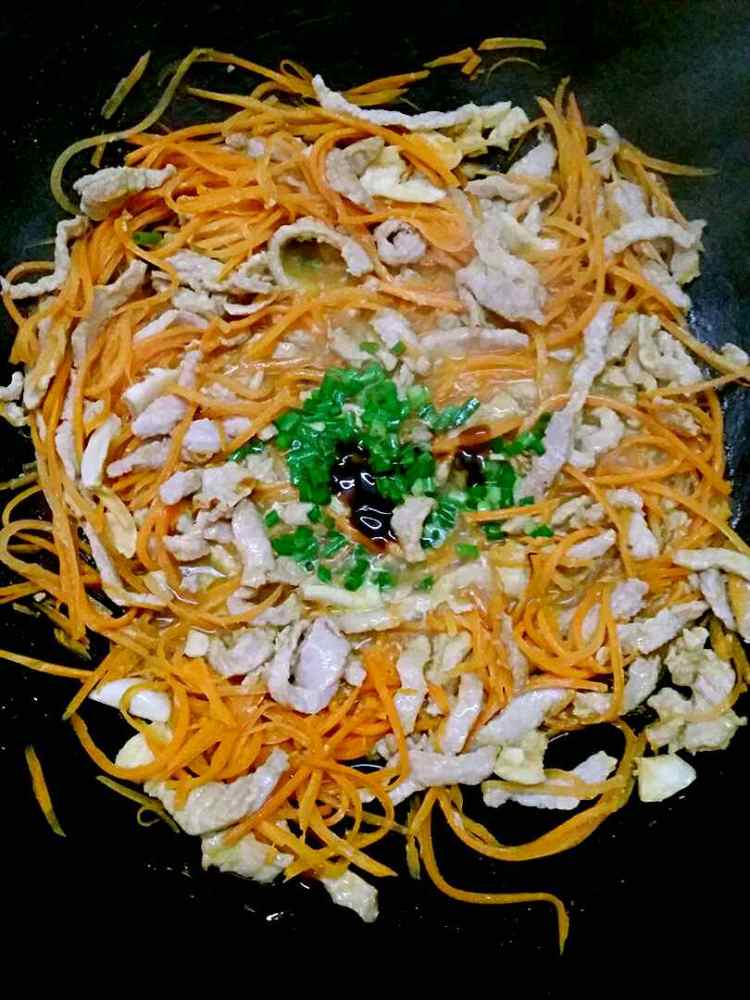 胡罗卜炒肉丝步骤6