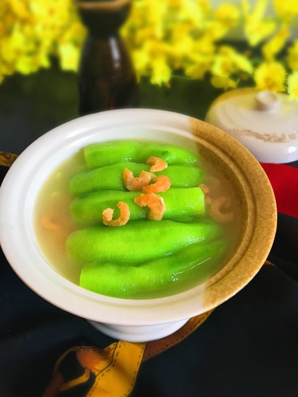 上汤虾米丝瓜步骤14