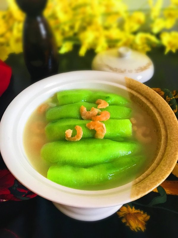 上汤虾米丝瓜步骤12