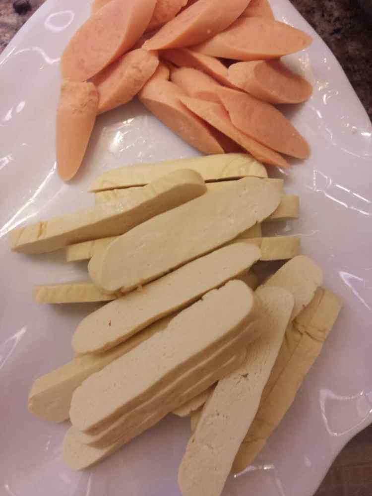 青椒火腿炒豆干步骤2