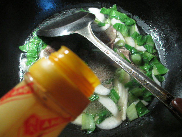 菜芯茭白猪肝羹步骤10
