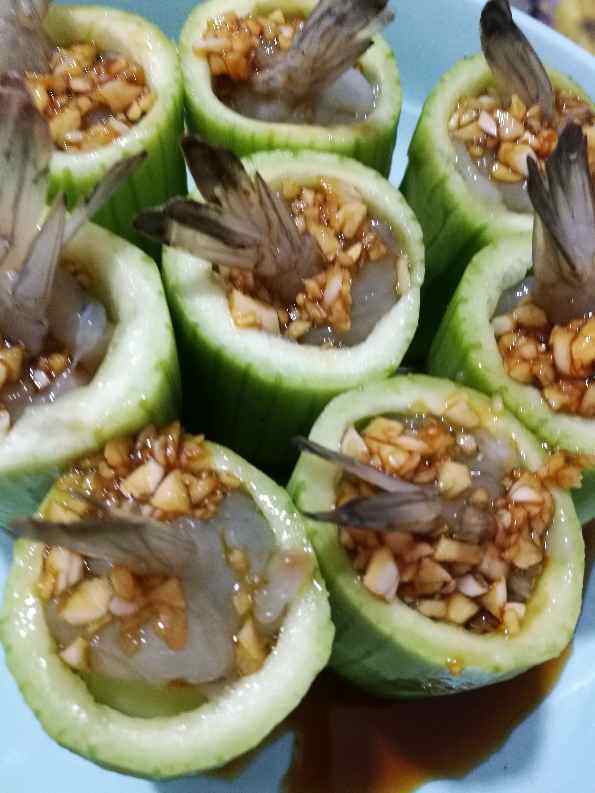 丝瓜酿虾步骤7