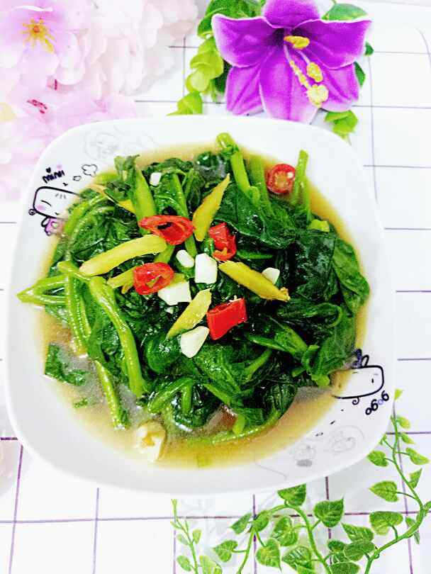 蚝油蒜末木耳菜步骤8