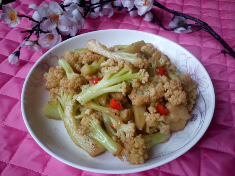 小炒花菜步骤7