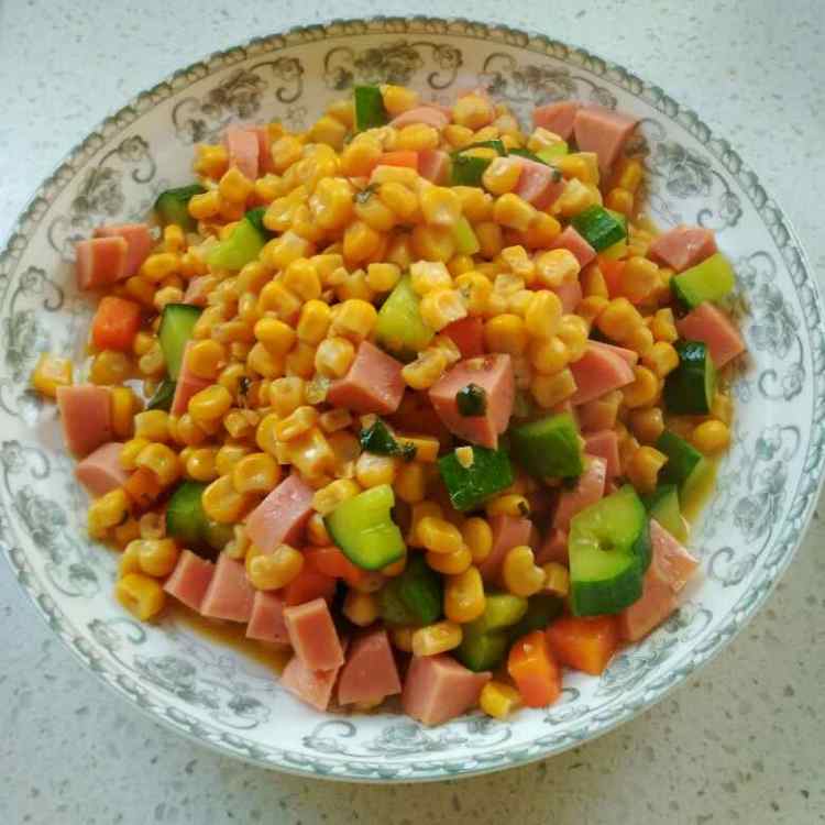 香肠玉米蔬菜丁步骤7