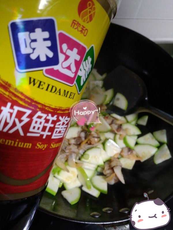 西葫芦炒蛤蜊肉步骤6