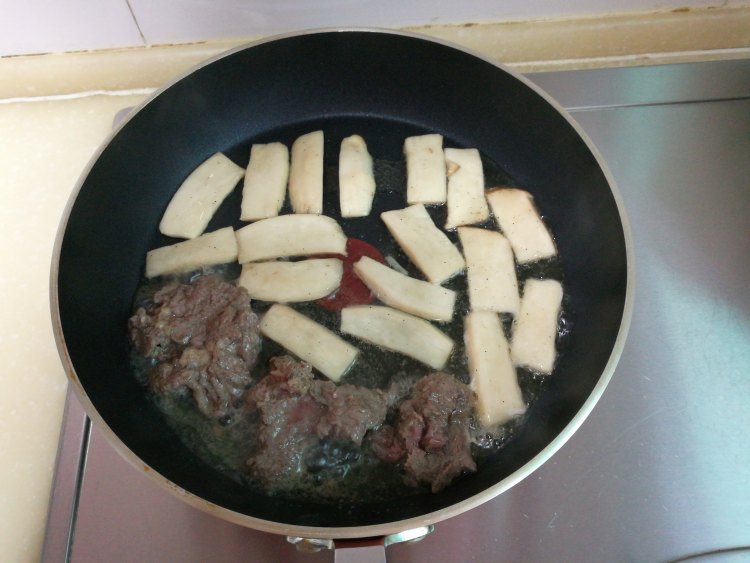 煎鲍菇牛肉步骤8