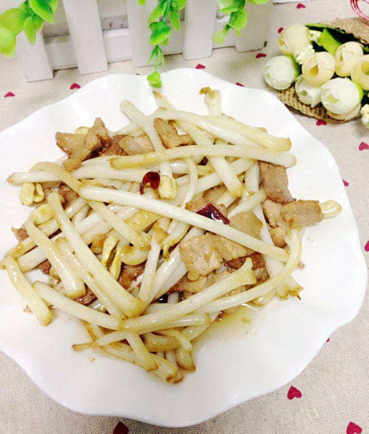 花生芽炒肉步骤10