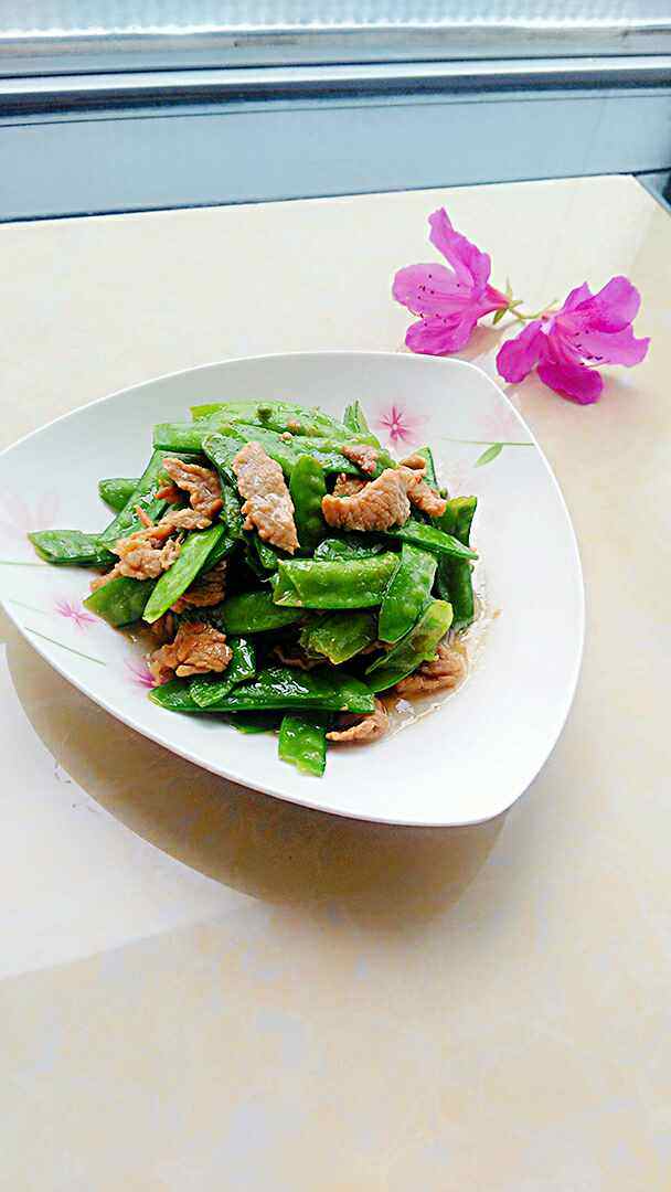 荷兰豆炒肉步骤8