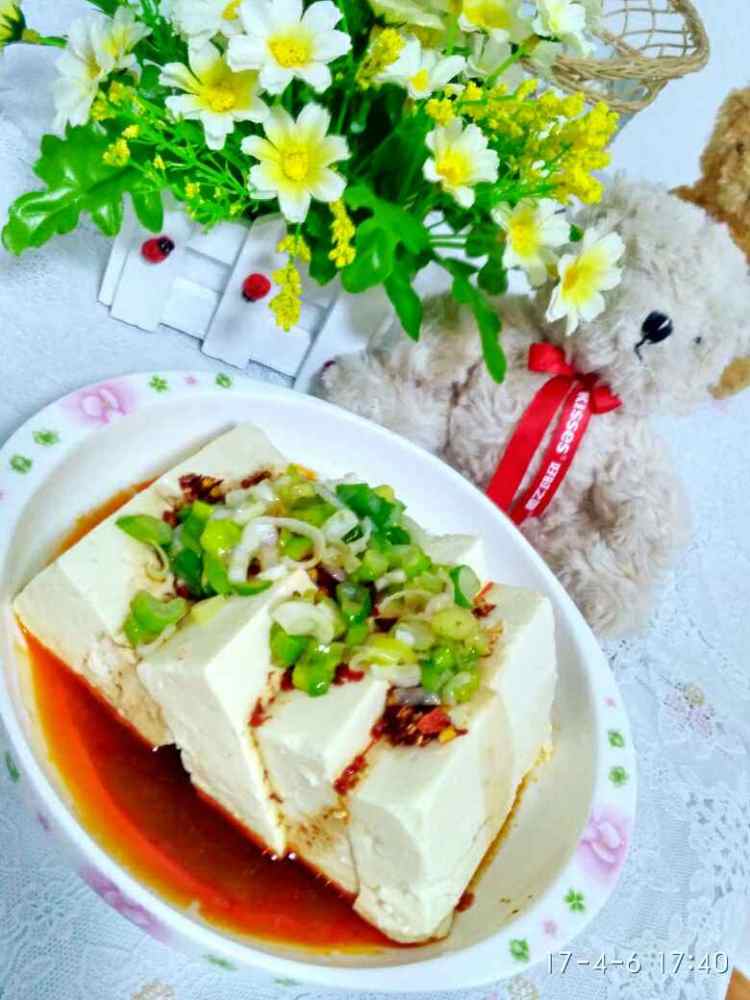葱油豆腐步骤6