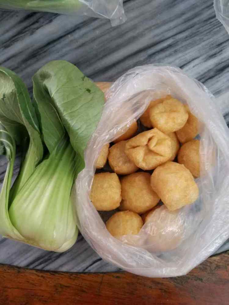油豆腐烧上海青步骤1