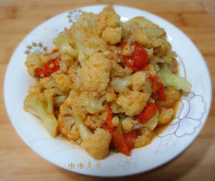 菜花炒西红柿步骤12