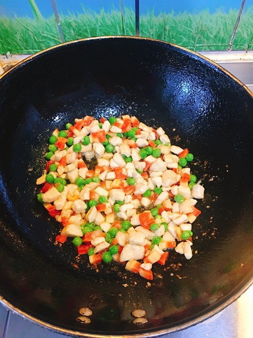 咖哩豌豆鸡肉饭步骤9