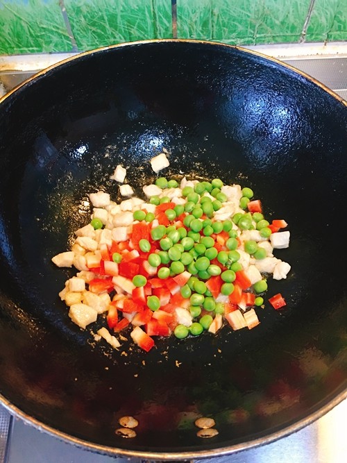 咖哩豌豆鸡肉饭步骤8