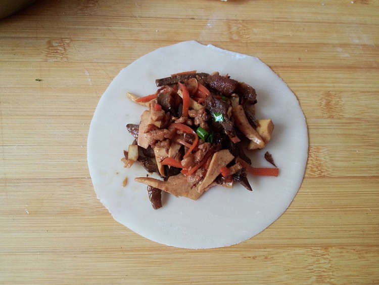 肉丝黑笋干盒子饼步骤9