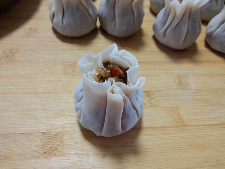肉丁黑笋干烧麦步骤15