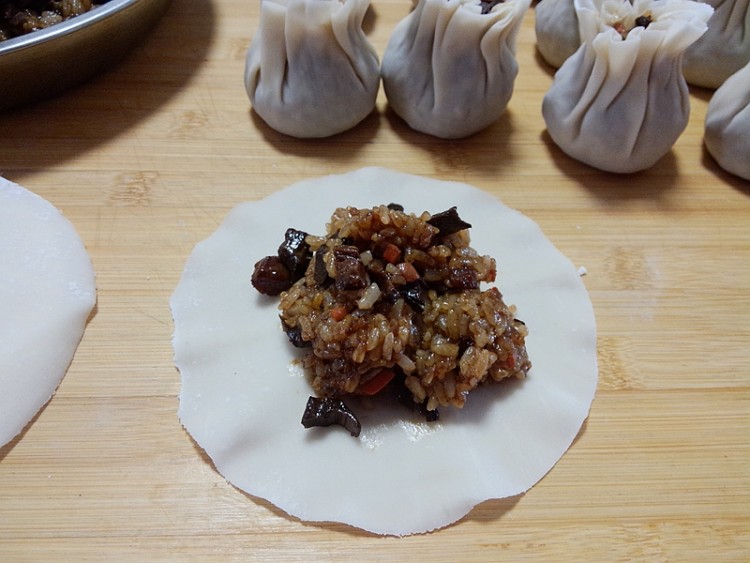 肉丁黑笋干烧麦步骤14