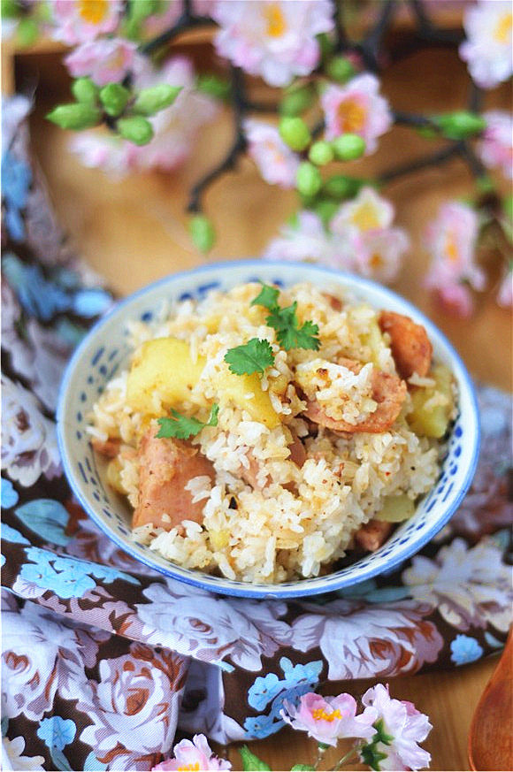 火腿土豆焖饭步骤8
