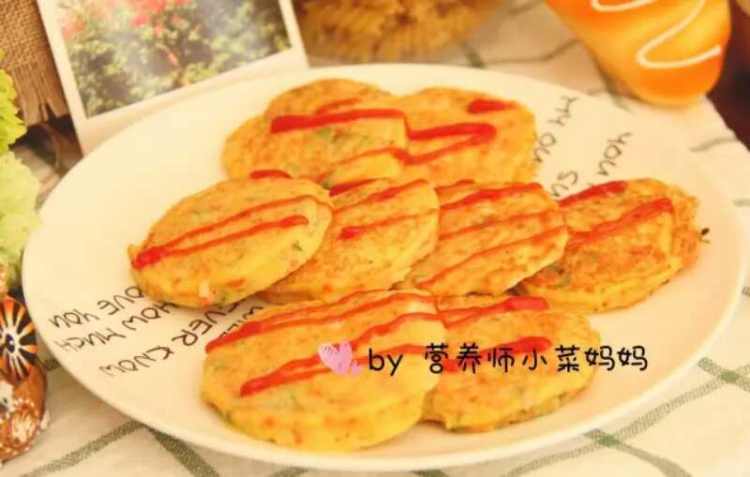 银鱼丝瓜山药饼步骤8