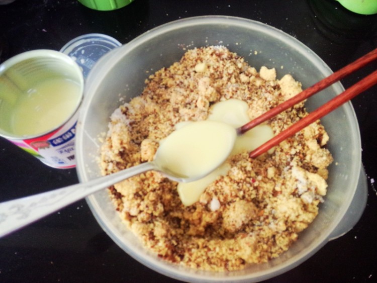 紫薯花生馅芝麻饼#本步骤5