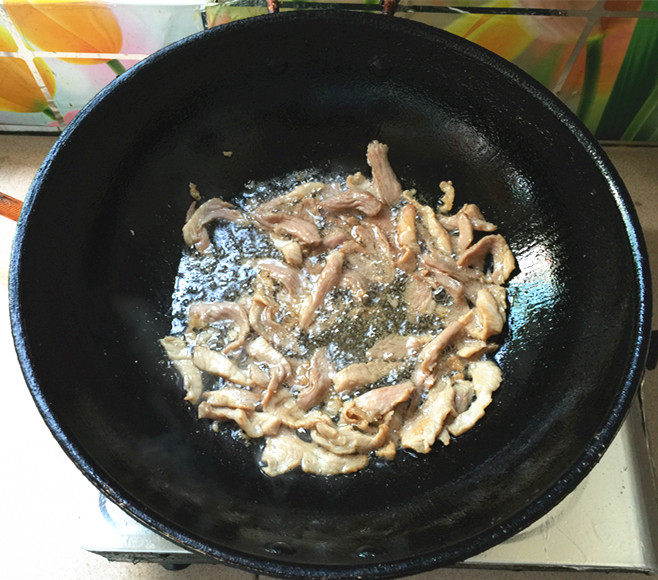 腌苦辣菜炒土猪肉丝#步骤4