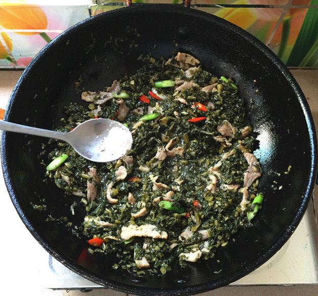 腌苦辣菜炒土猪肉丝#步骤9