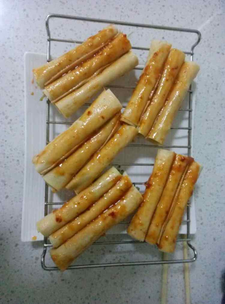 烤干豆腐菜卷步骤6