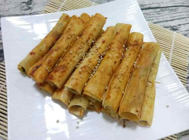 烤干豆腐菜卷步骤7