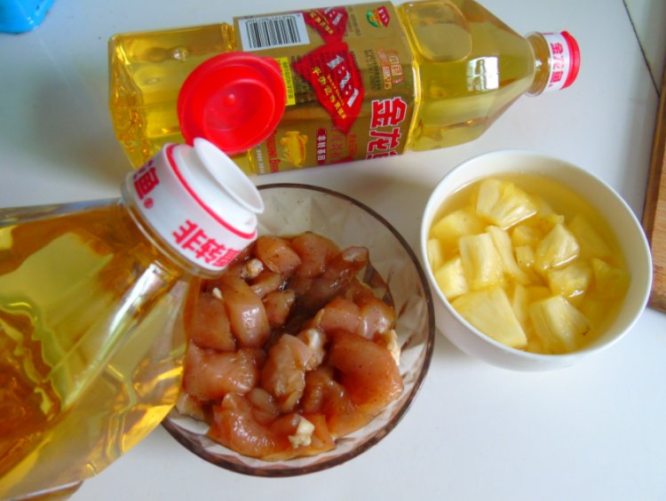 菠萝鸡丁#非转基因金步骤3