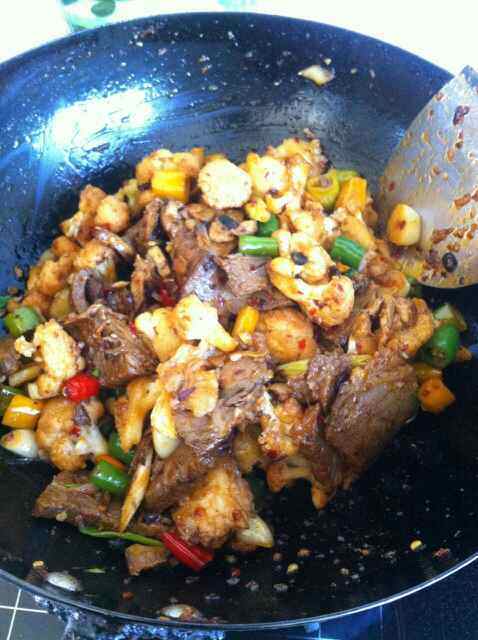 干锅花菜黄牛肉步骤12