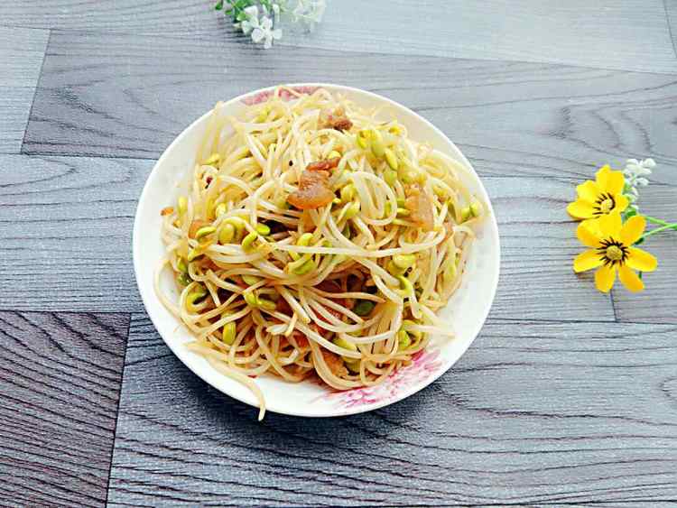 油渣炒豆芽步骤7