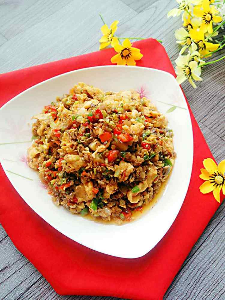 酸扁豆炒蛋步骤12