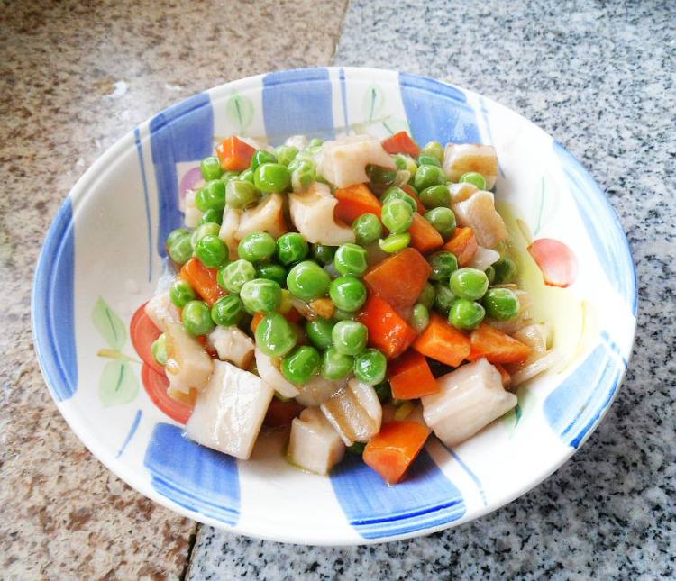莲藕豌豆粒步骤12
