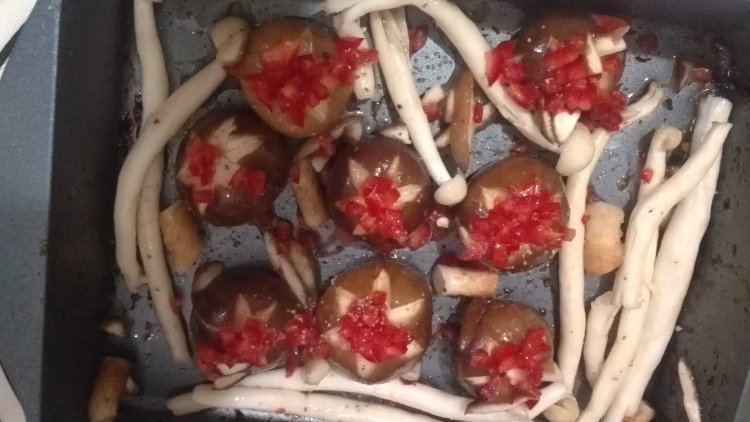 双椒烤双菇步骤6