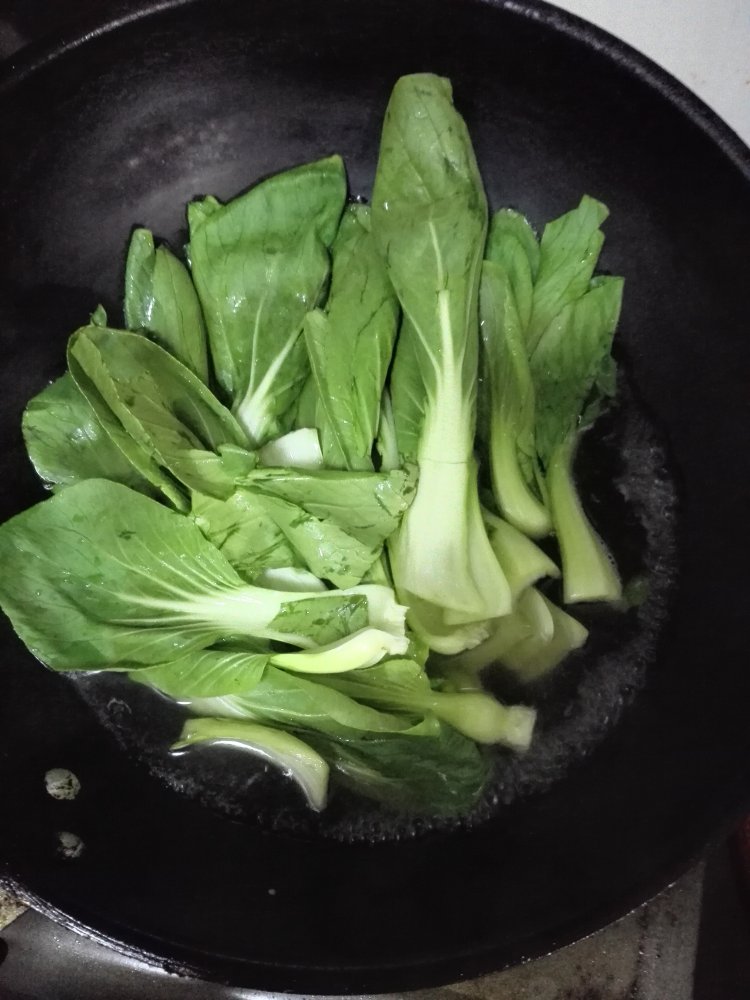 白蘑菇扒油菜步骤6
