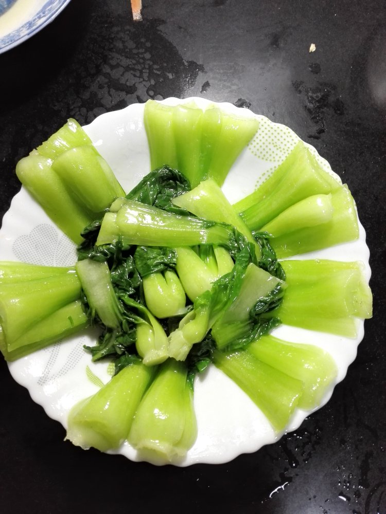 白蘑菇扒油菜步骤12