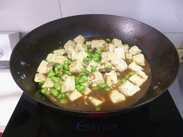 老豆腐烧毛豆步骤7