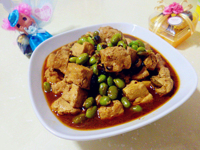 老豆腐烧毛豆步骤10