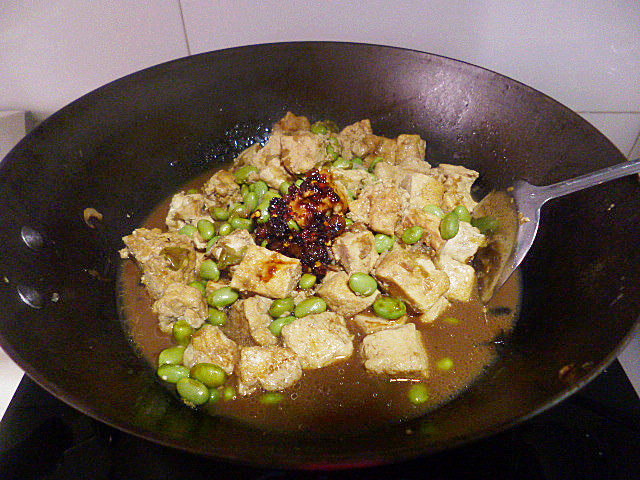 老豆腐烧毛豆步骤9