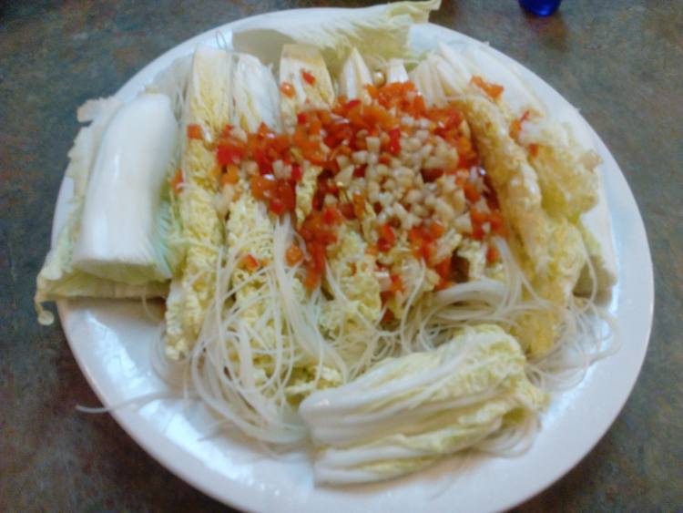 娃娃菜蒸粉丝步骤10