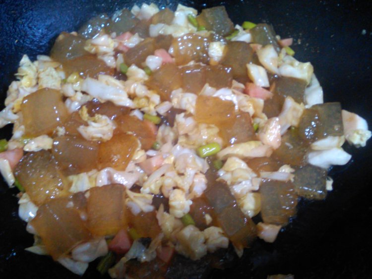 泡菜炒凉粉步骤12