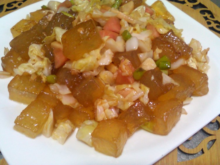泡菜炒凉粉步骤13