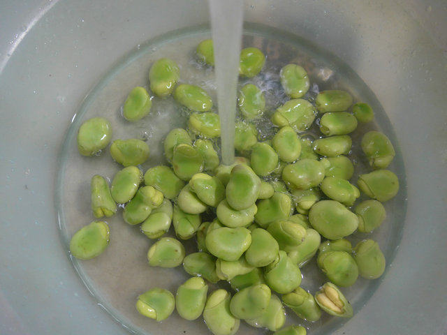 雪菜雷笋炒蚕豆步骤2