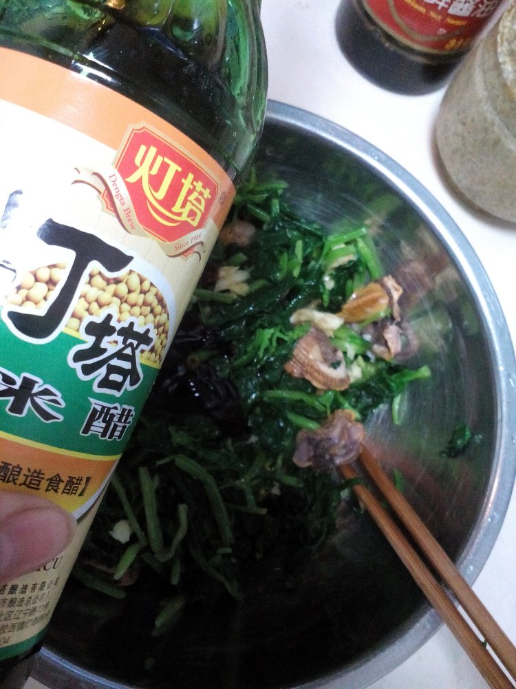 菠菜拌毛蛤蜊步骤8