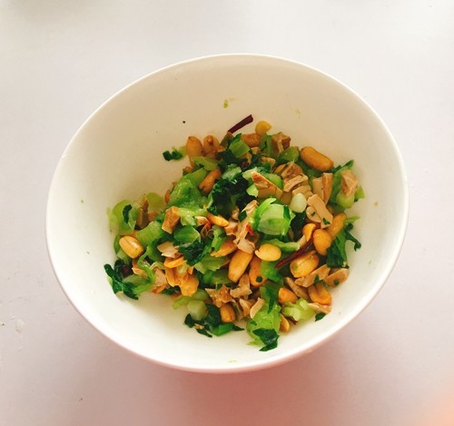 花生豆干拌油菜步骤8