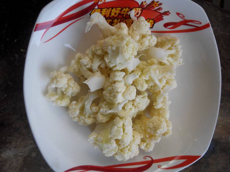 凉拌芹菜菜花藕片步骤2
