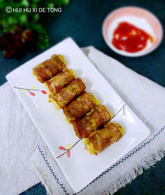 孜然培根土豆卷步骤6